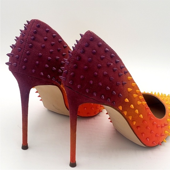 Steve Madden Vala Pumps Spike Studded Punk Ombré Sunset Stiletto Size 6.5 - Picture 5 of 6